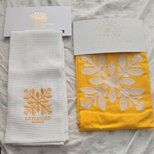 Laha'ole Hawaii Towel Set in White and Yellow